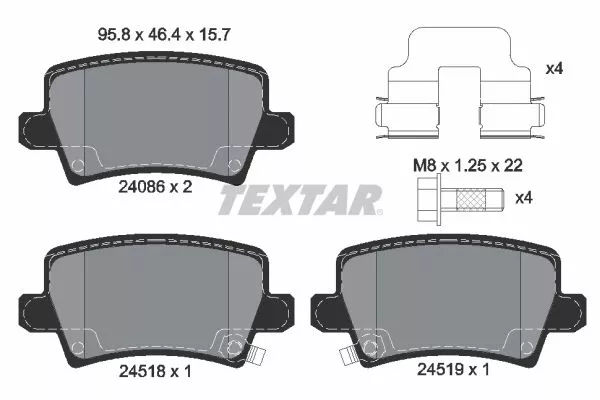 TEXTAR 2408601 Гальмівні колодки