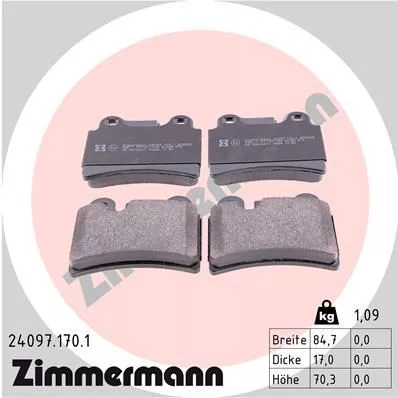 ZIMMERMANN 240971701 Тормозные колодки