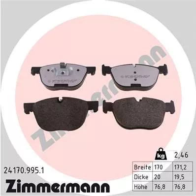 ZIMMERMANN 24170.995.1 Тормозные колодки