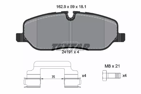 TEXTAR 2419101 Гальмівні колодки