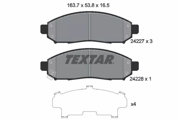 TEXTAR 2422701 Гальмівні колодки