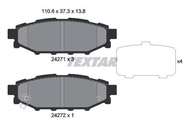 TEXTAR 2427101 Гальмівні колодки