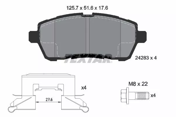 TEXTAR 2428302 Гальмівні колодки