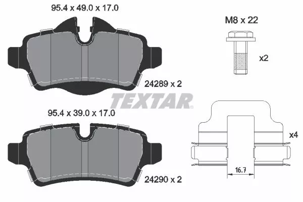 TEXTAR 2428901 Тормозные колодки