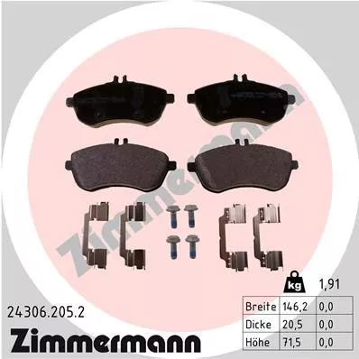 ZIMMERMANN 243062052 Гальмівні колодки