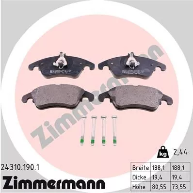 ZIMMERMANN 243101901 Тормозные колодки