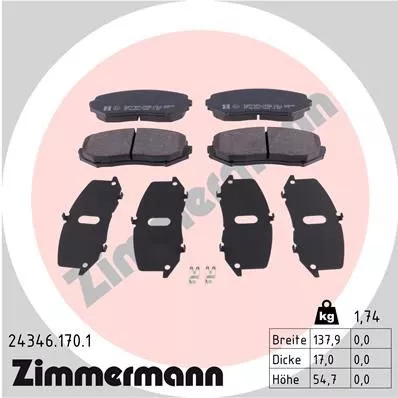 ZIMMERMANN 243461701 Гальмівні колодки