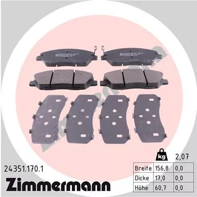 Тормозные колодки ZIMMERMANN 243511701 на Kia MOHAVE
