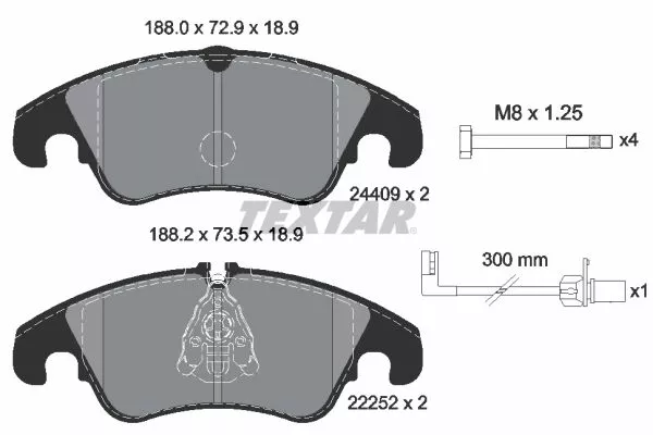 TEXTAR 2440903 Гальмівні колодки