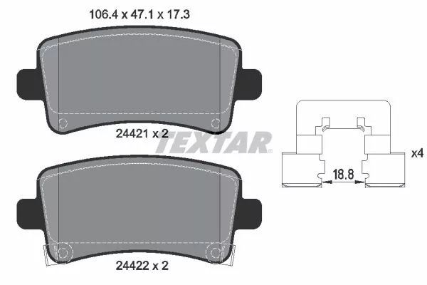 TEXTAR 2442101 Тормозные колодки