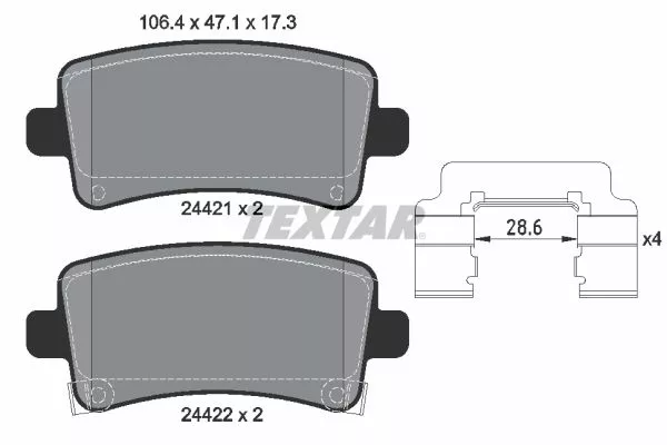 TEXTAR 2442102 Тормозные колодки