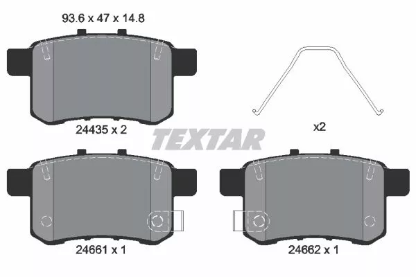 TEXTAR 2443501 Гальмівні колодки