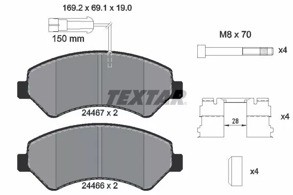 TEXTAR 2446703 Гальмівні колодки