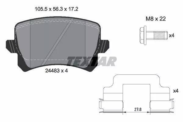 TEXTAR 2448302 Тормозные колодки