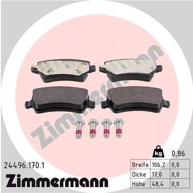 ZIMMERMANN 244961701 Гальмівні колодки