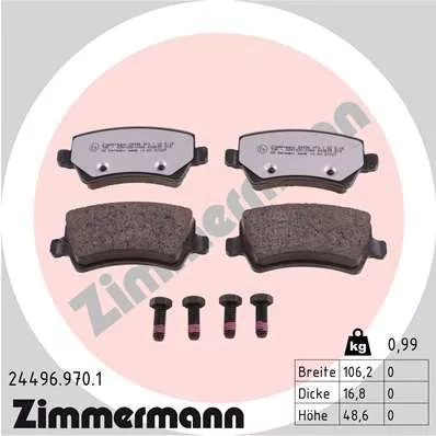 ZIMMERMANN 24496.970.1 Гальмівні колодки