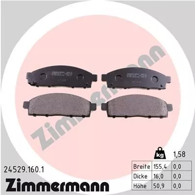 ZIMMERMANN 245291601 Гальмівні колодки