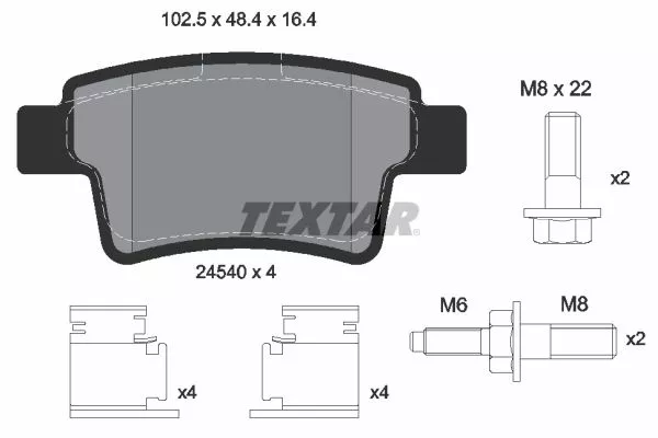 TEXTAR 2454001 Тормозные колодки