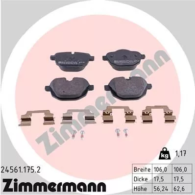 ZIMMERMANN 245611752 Гальмівні колодки