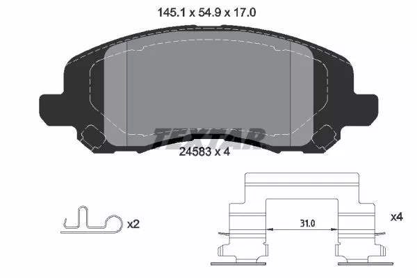 TEXTAR 2458301 Гальмівні колодки