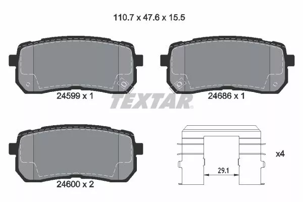 TEXTAR 2459901 Тормозные колодки