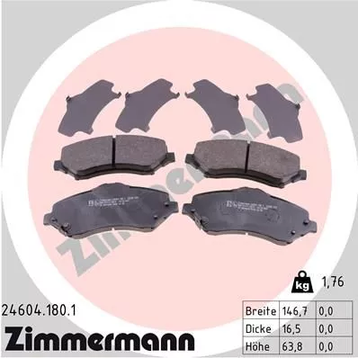 ZIMMERMANN 24604.180.1 Гальмівні колодки