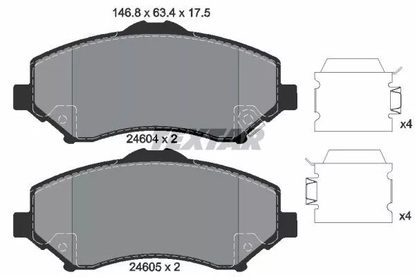 TEXTAR 2460402 Тормозные колодки