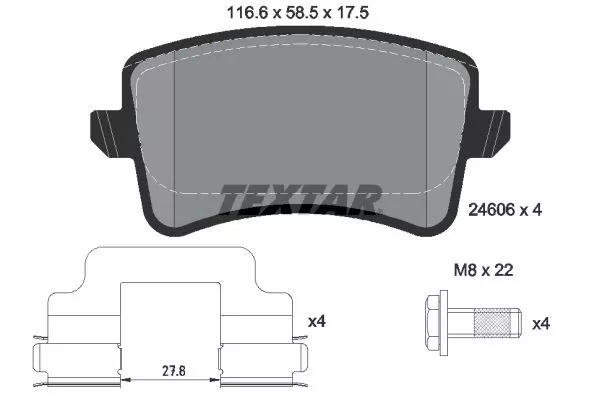 TEXTAR 2460601 Гальмівні колодки