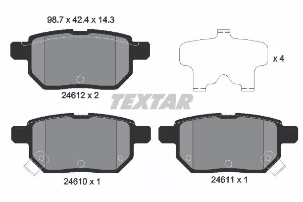 TEXTAR 2461001 Тормозные колодки