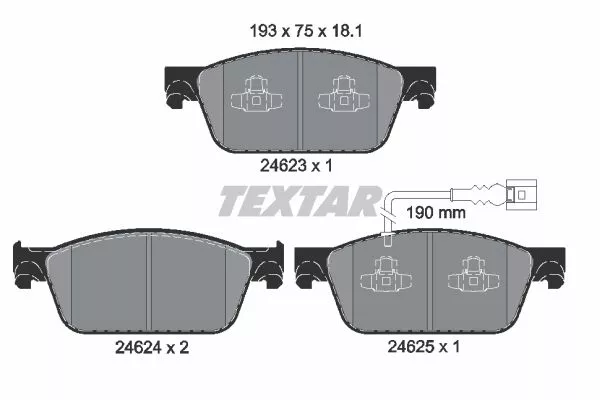 TEXTAR 2462301 Гальмівні колодки