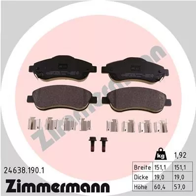 ZIMMERMANN 24638.190.1 Тормозные колодки