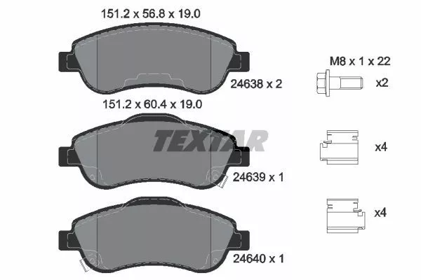 TEXTAR 2463801 Гальмівні колодки