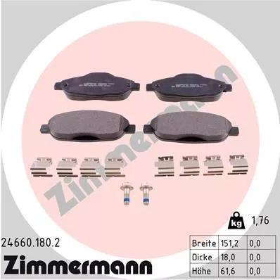 ZIMMERMANN 24660.180.2 Гальмівні колодки