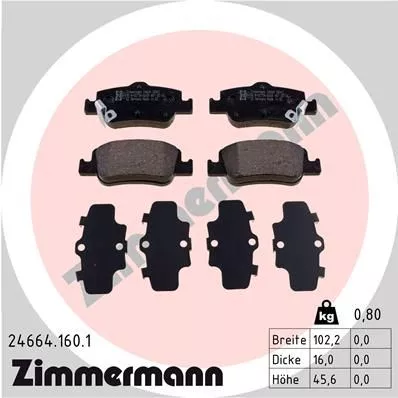 ZIMMERMANN 246641601 Гальмівні колодки