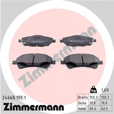 ZIMMERMANN 246681901 Гальмівні колодки