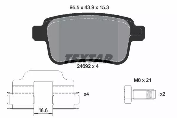 TEXTAR 2469201 Тормозные колодки