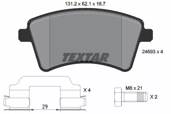 TEXTAR 2469301 Гальмівні колодки