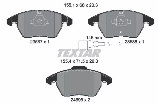 TEXTAR 2469602 Гальмівні колодки