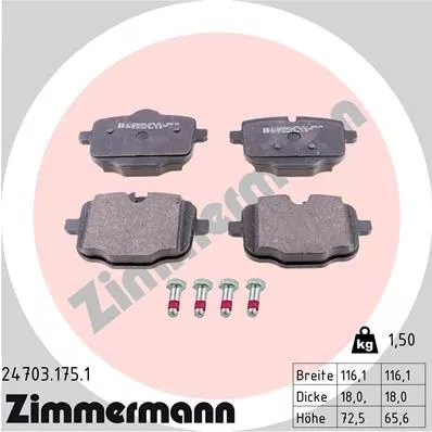 ZIMMERMANN 24703.175.1 Гальмівні колодки