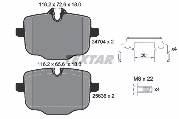 TEXTAR 2470401 Тормозные колодки