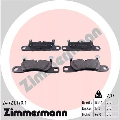 ZIMMERMANN 24721.170.1 Гальмівні колодки