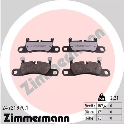 ZIMMERMANN 24721.970.1 Тормозные колодки