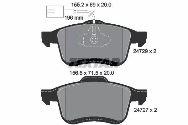 TEXTAR 2472901 Гальмівні колодки