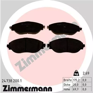 ZIMMERMANN 247382001 Тормозные колодки