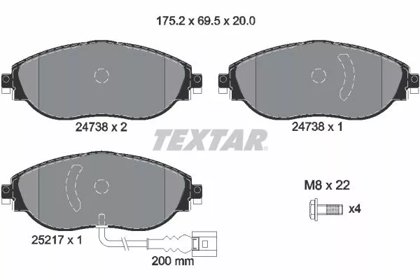 TEXTAR 2473803 Тормозные колодки