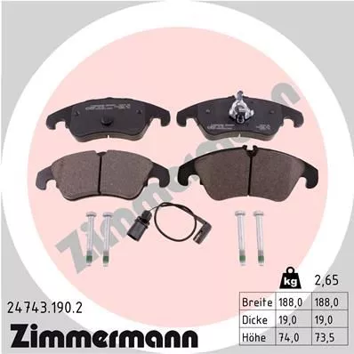 ZIMMERMANN 247431902 Гальмівні колодки