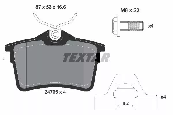 TEXTAR 2476501 Гальмівні колодки