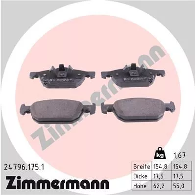 ZIMMERMANN 24796.175.1 Тормозные колодки