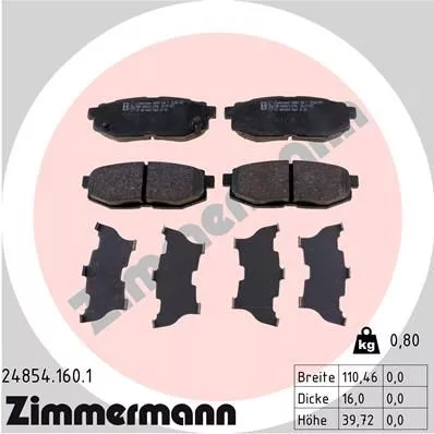 ZIMMERMANN 24854.160.1 Тормозные колодки