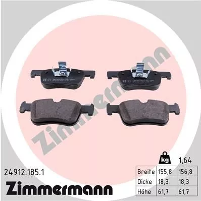 ZIMMERMANN 24912.185.1 Тормозные колодки